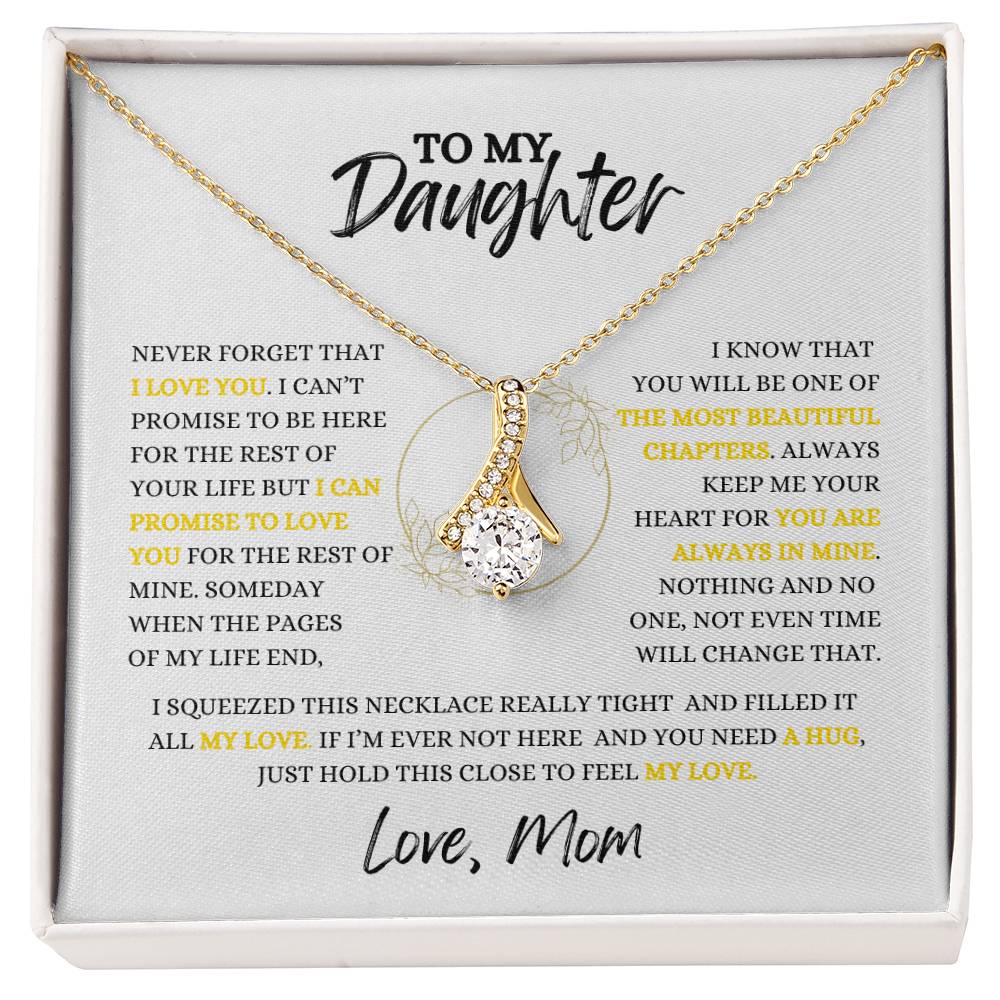 TO  MY DAUGHTER - Necklace Gift From Mom, Daughter Gift, Inspirational Strength Gift, Daughter Necklace, Love Knot, 14k Sentimental