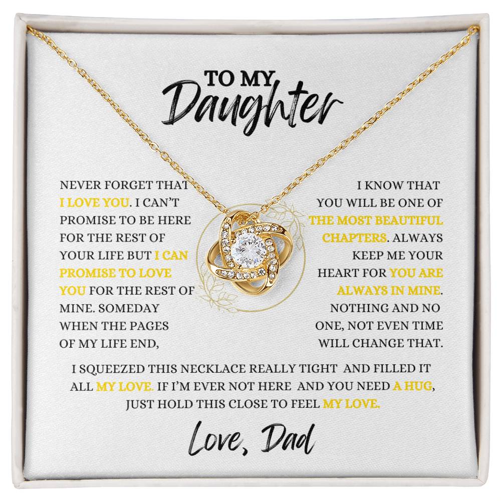 TO  MY DAUGHTER - Necklace Gift From Dad, Daughter Gift, Inspirational Strength Gift, Daughter Necklace, Love Knot, 14k Sentimental