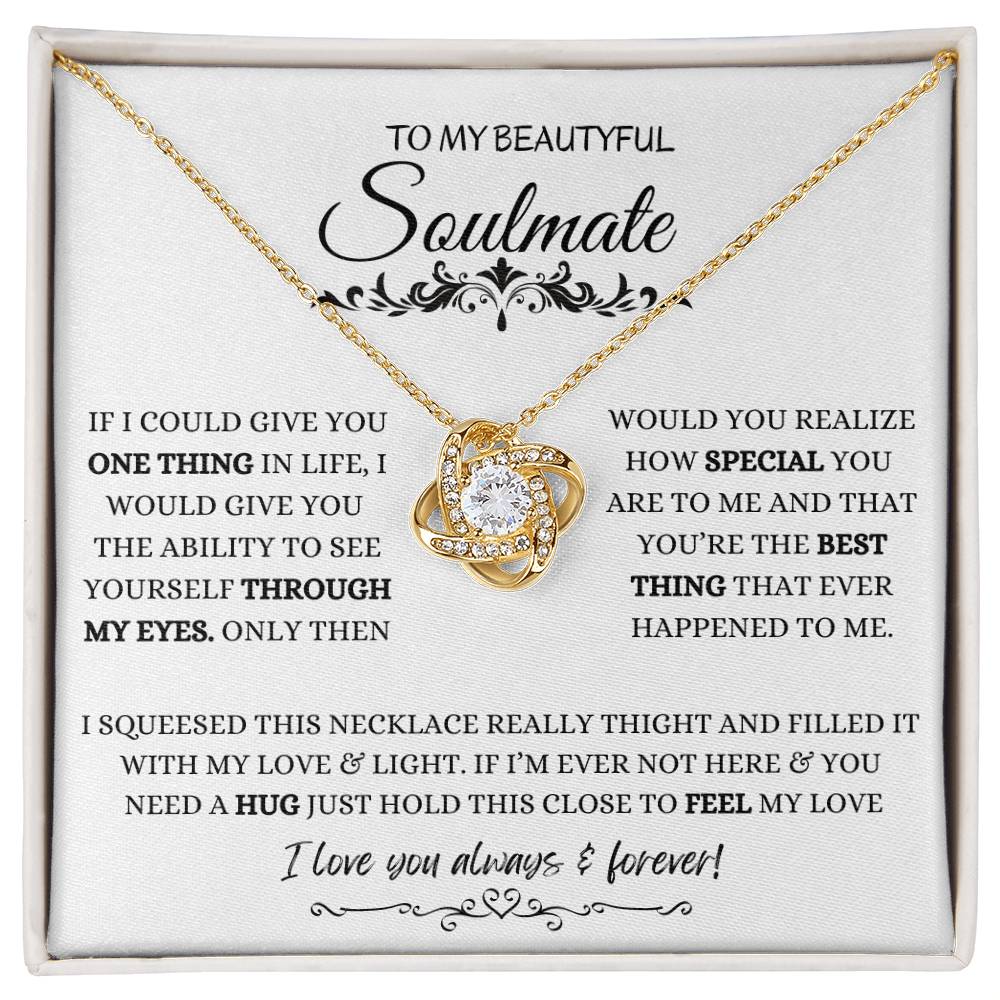 To My Soulmate Necklace, Gift For Soulmate, Wife, Gf, Girlfriend, Fiancee, Future Wife, Message Card Jewelry