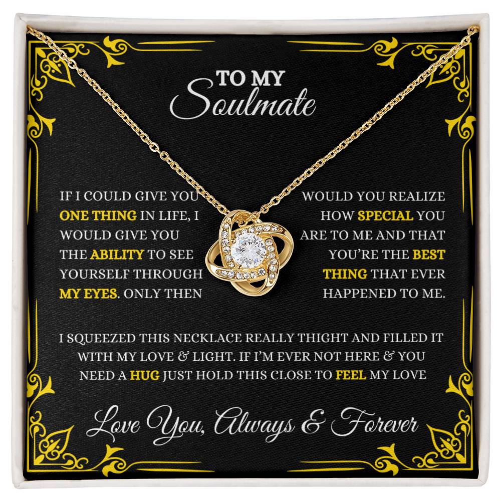 To My Soulmate | Love Knot Necklace Gift, Heartfelt Message