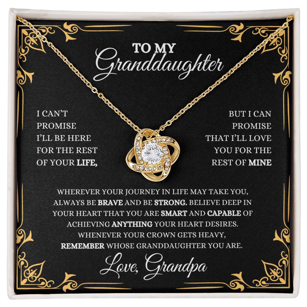 To My Granddaughter | Love Knot Necklace | Heartfelt Message From Grandpa