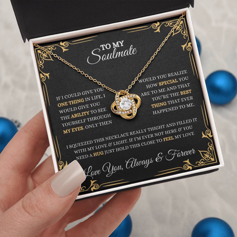 To My Soulmate | Love Knot Necklace Gift | Heartfelt Message