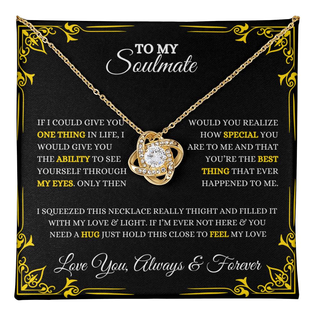 To My Soulmate | Love Knot Necklace Gift, Heartfelt Message