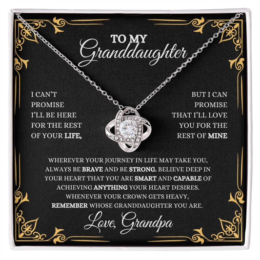 To My Granddaughter | Love Knot Necklace | Heartfelt Message From Grandpa