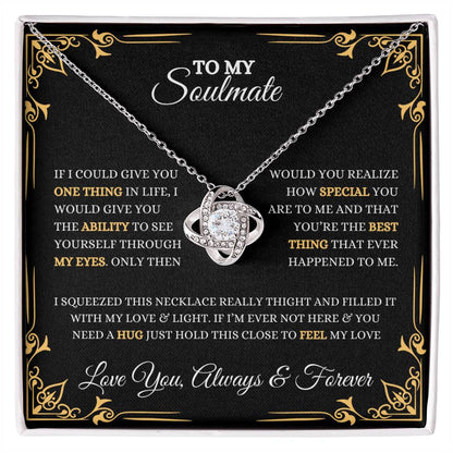 To My Soulmate | Love Knot Necklace Gift | Heartfelt Message