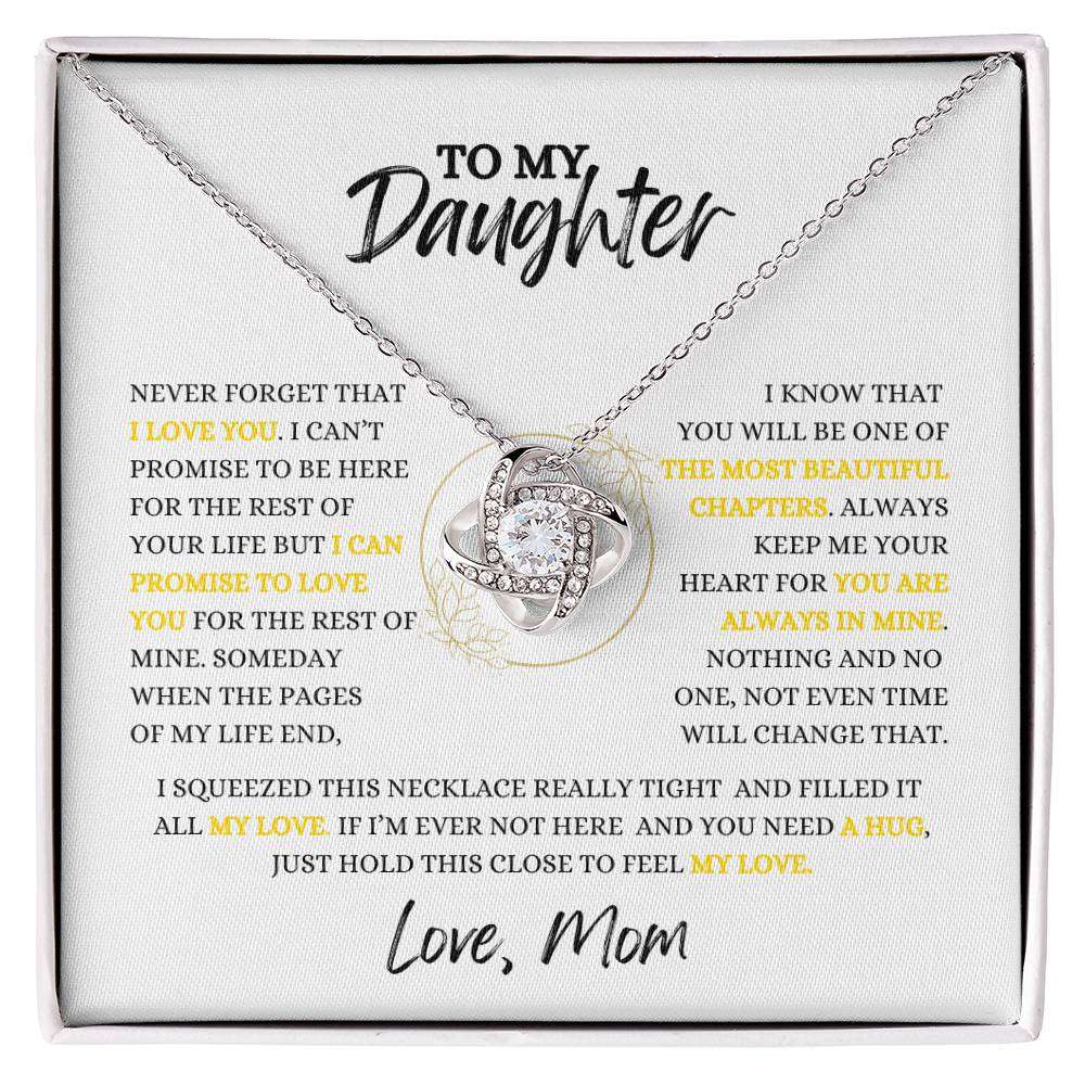 TO  MY DAUGHTER - Necklace Gift From Mom, Daughter Gift, Inspirational Strength Gift, Daughter Necklace, Love Knot, 14k Sentimental