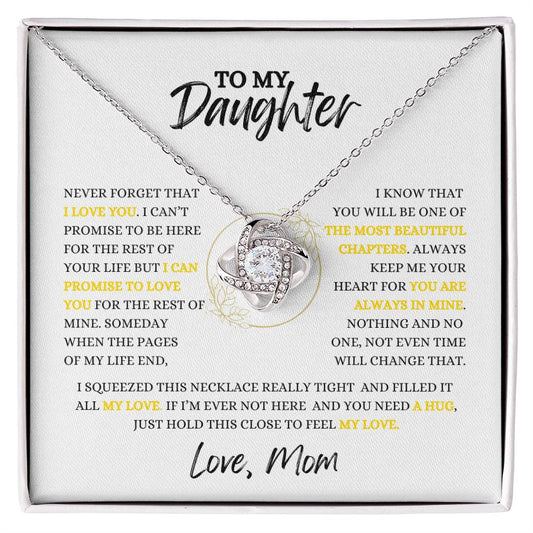 TO  MY DAUGHTER - Necklace Gift From Mom, Daughter Gift, Inspirational Strength Gift, Daughter Necklace, Love Knot, 14k Sentimental