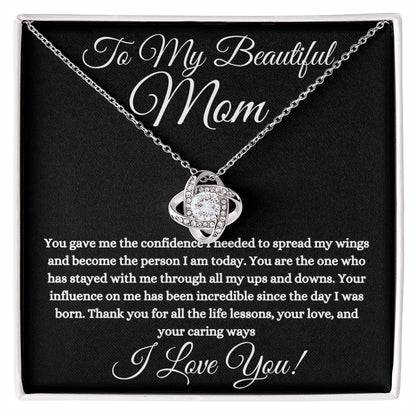 To My Beautiful Mom | Love Knot Necklace | Heartfelt Message