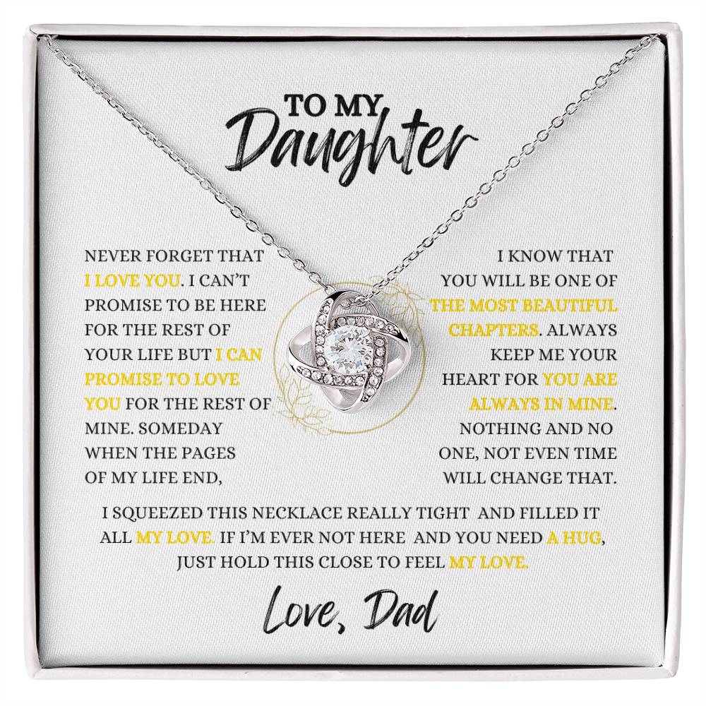 TO  MY DAUGHTER - Necklace Gift From Dad, Daughter Gift, Inspirational Strength Gift, Daughter Necklace, Love Knot, 14k Sentimental