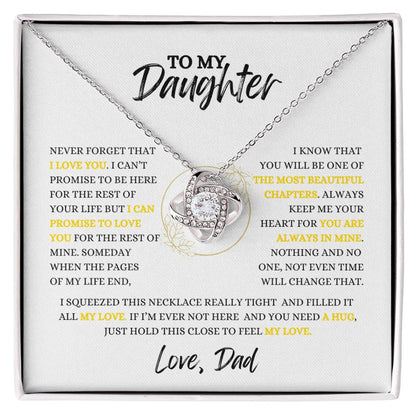 TO  MY DAUGHTER - Necklace Gift From Dad, Daughter Gift, Inspirational Strength Gift, Daughter Necklace, Love Knot, 14k Sentimental