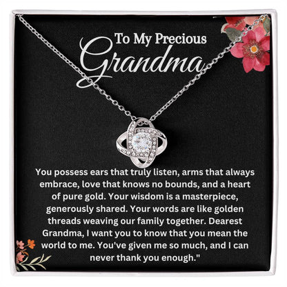 To My Grandma | Love Knot Necklace | Heartfelt Message