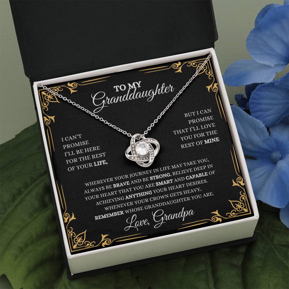 To My Granddaughter | Love Knot Necklace | Heartfelt Message From Grandpa