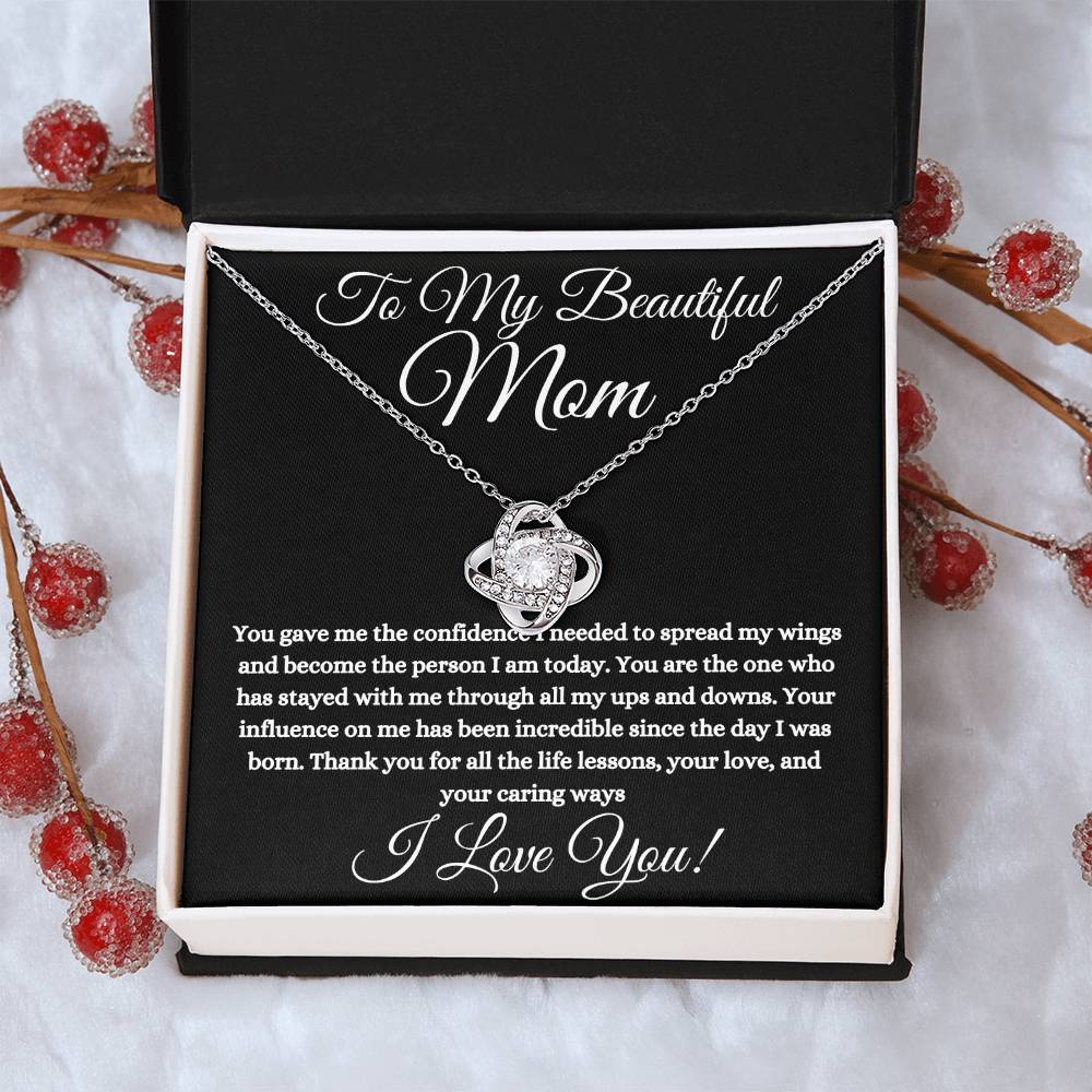 To My Beautiful Mom | Love Knot Necklace | Heartfelt Message