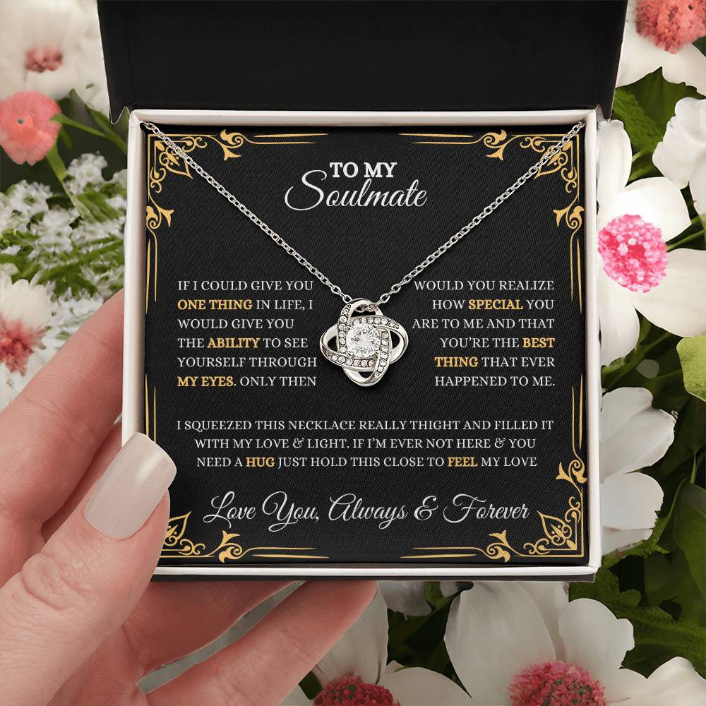 To My Soulmate | Love Knot Necklace Gift | Heartfelt Message