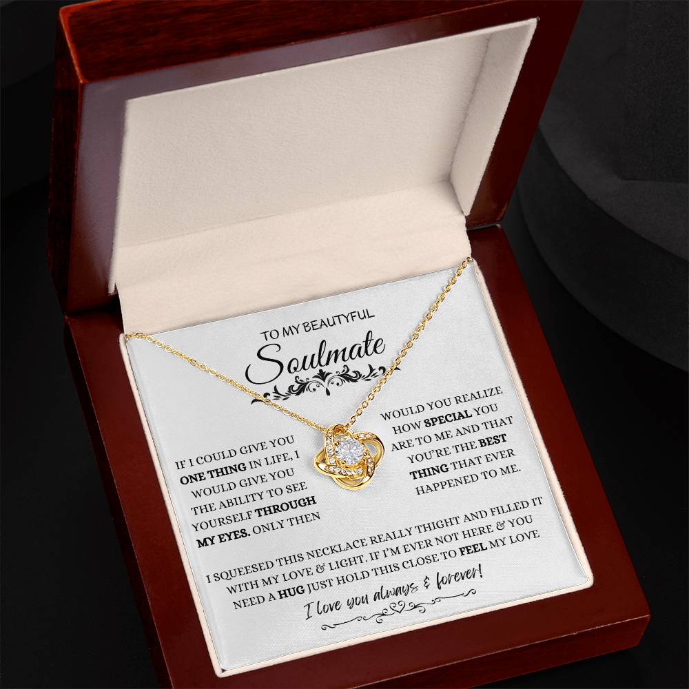 To My Soulmate Necklace, Gift For Soulmate, Wife, Gf, Girlfriend, Fiancee, Future Wife, Message Card Jewelry