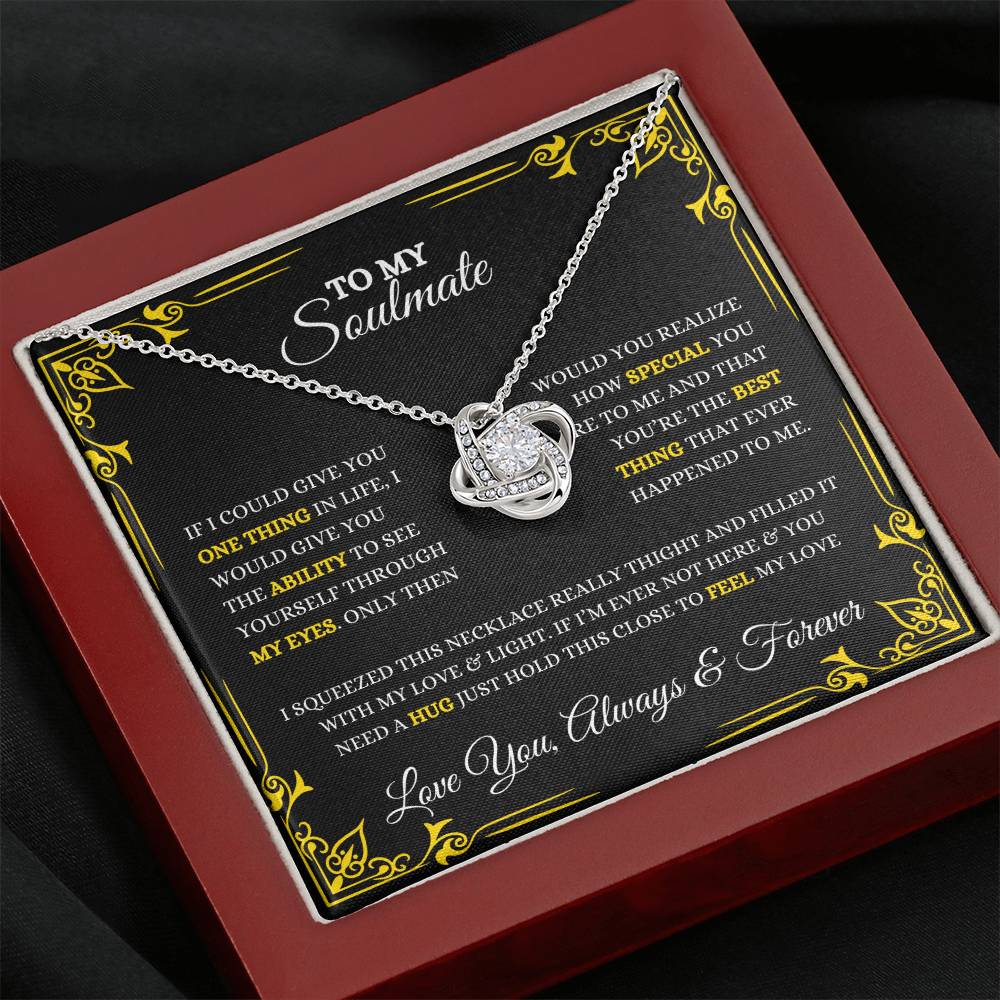 To My Soulmate | Love Knot Necklace Gift, Heartfelt Message