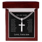 To My Dad | Cuban Chain Artisan Cross | Heartfelt Message