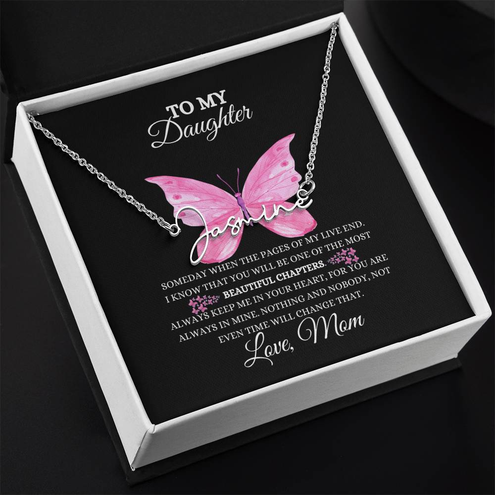 To My daughter | Signature Style Name Necklace | Heartfelt Message