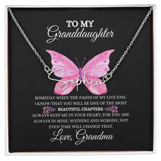 To My Granddaughter | Personalized Name | Granddaughter Necklace Gift Jewelry