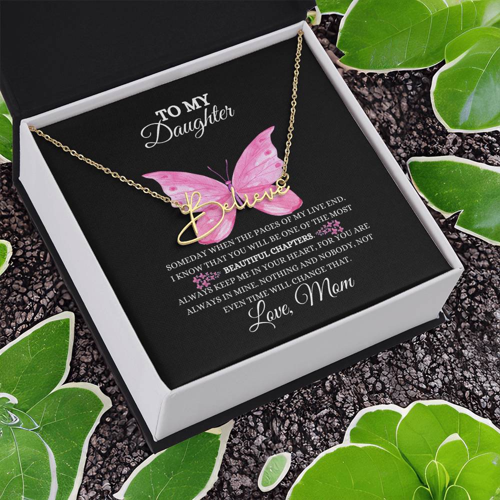 To My daughter | Signature Style Name Necklace | Heartfelt Message