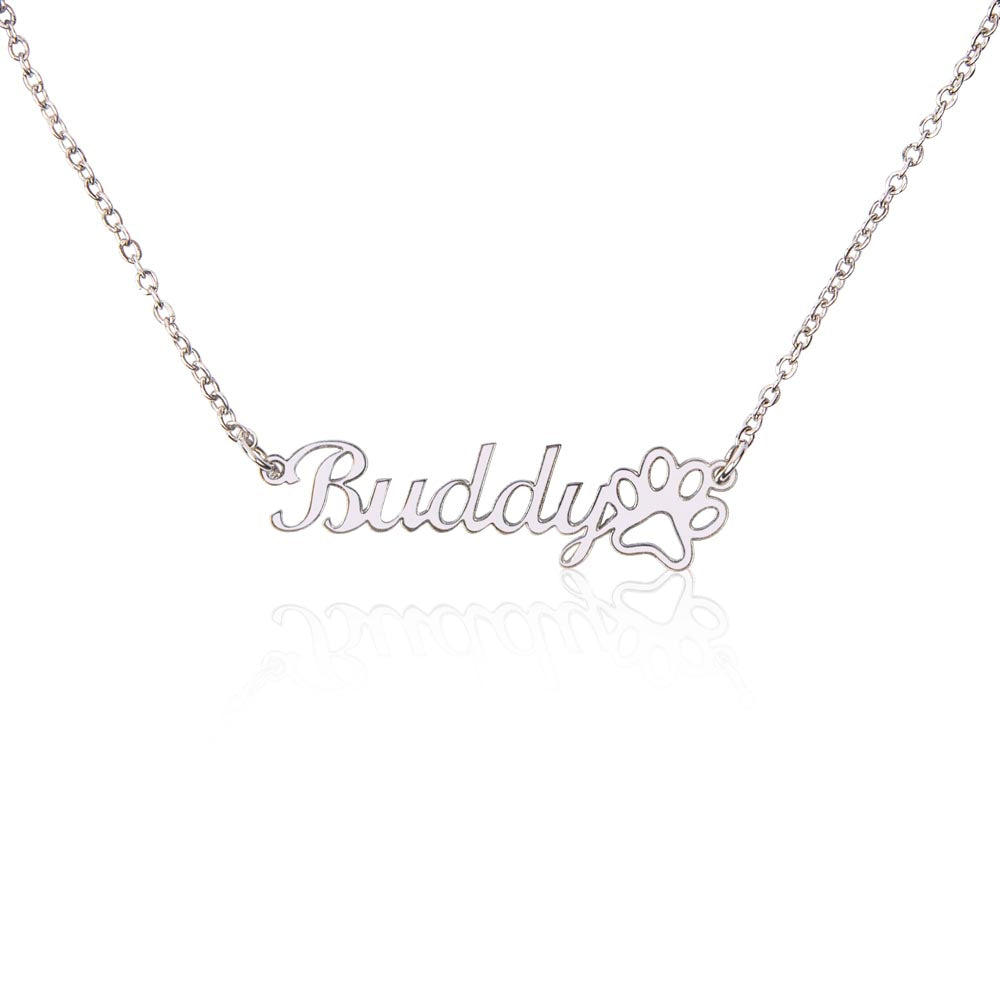 Customized  Paw Print Name Necklace