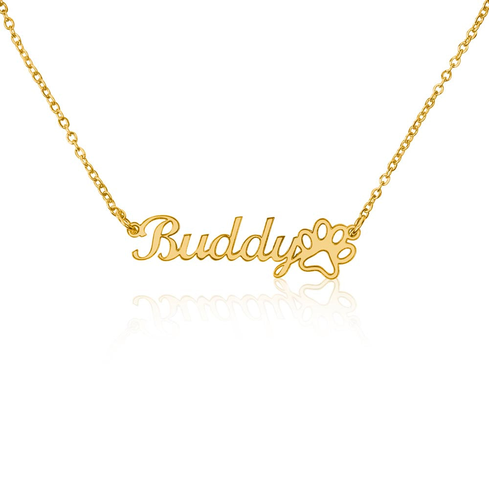 Customized  Paw Print Name Necklace