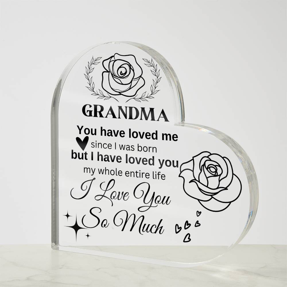 Grandma | Heart Shaped Acrylic Plague