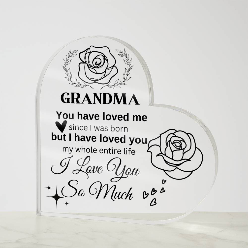 Grandma | Heart Shaped Acrylic Plague