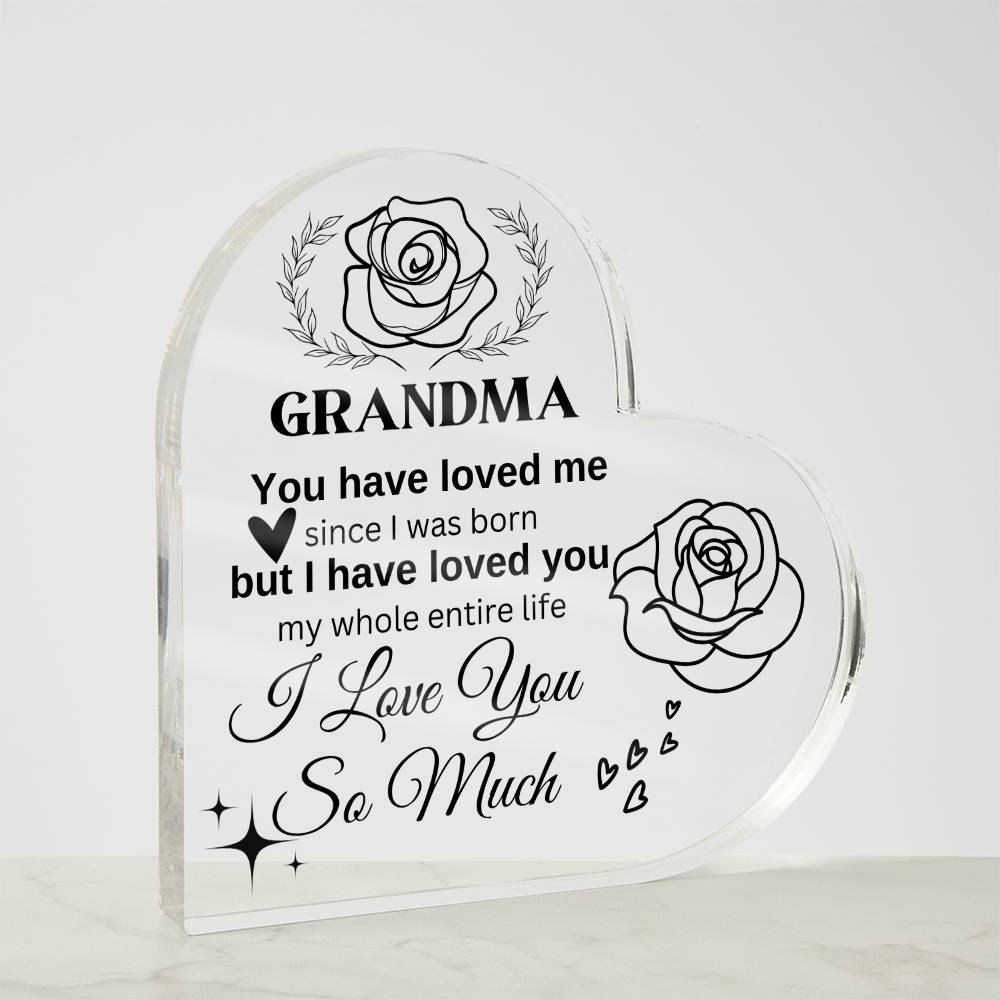 Grandma | Heart Shaped Acrylic Plague