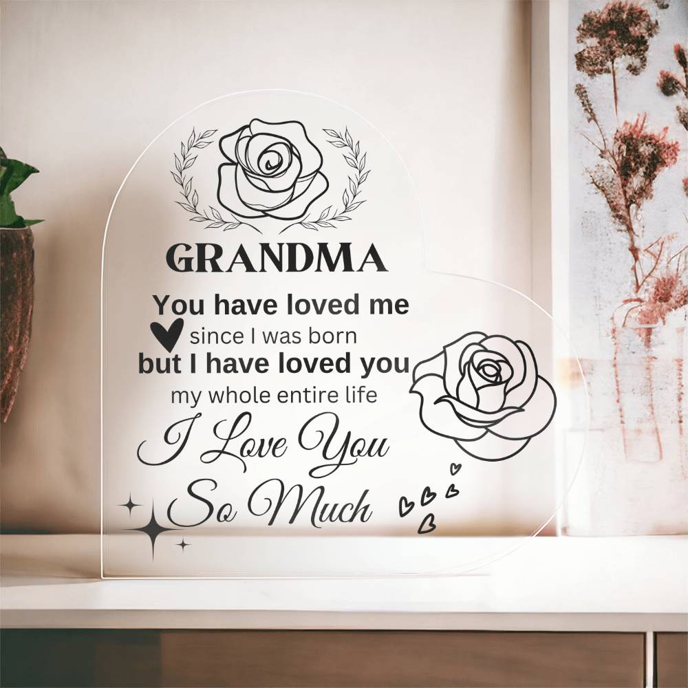 Grandma | Heart Shaped Acrylic Plague