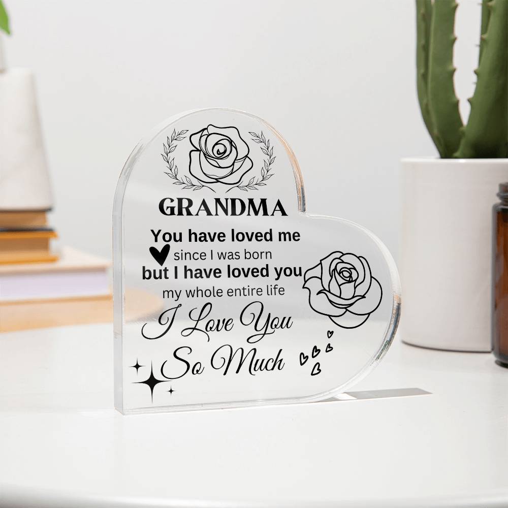 Grandma | Heart Shaped Acrylic Plague