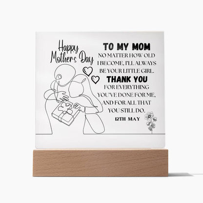 Happy Mother's Day | Square acrylic plague | Heartfelt Message