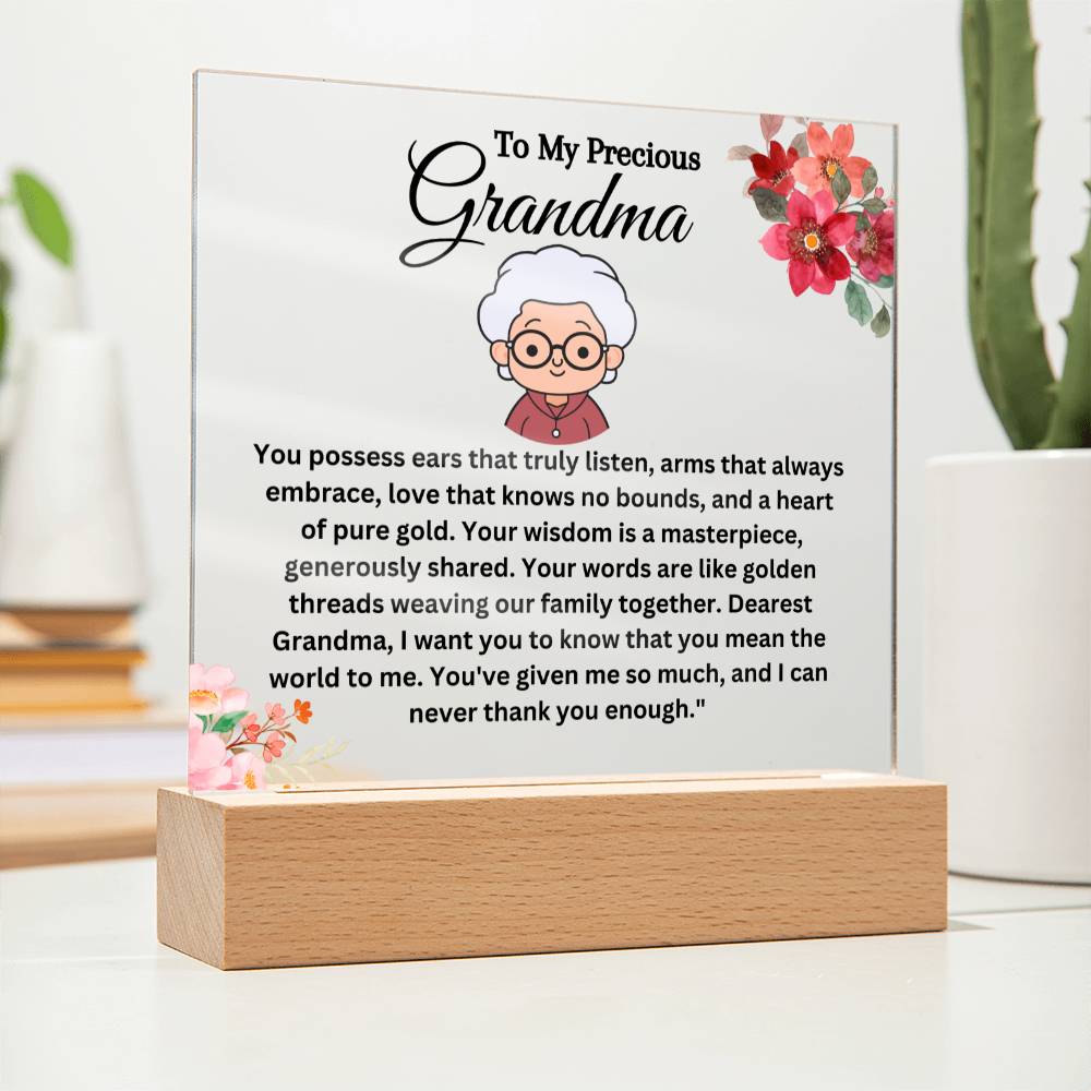 TO MY PRECIOUS GRANDMA | ACRYLIC PLAGUE | HEARTFELT MESSAGE