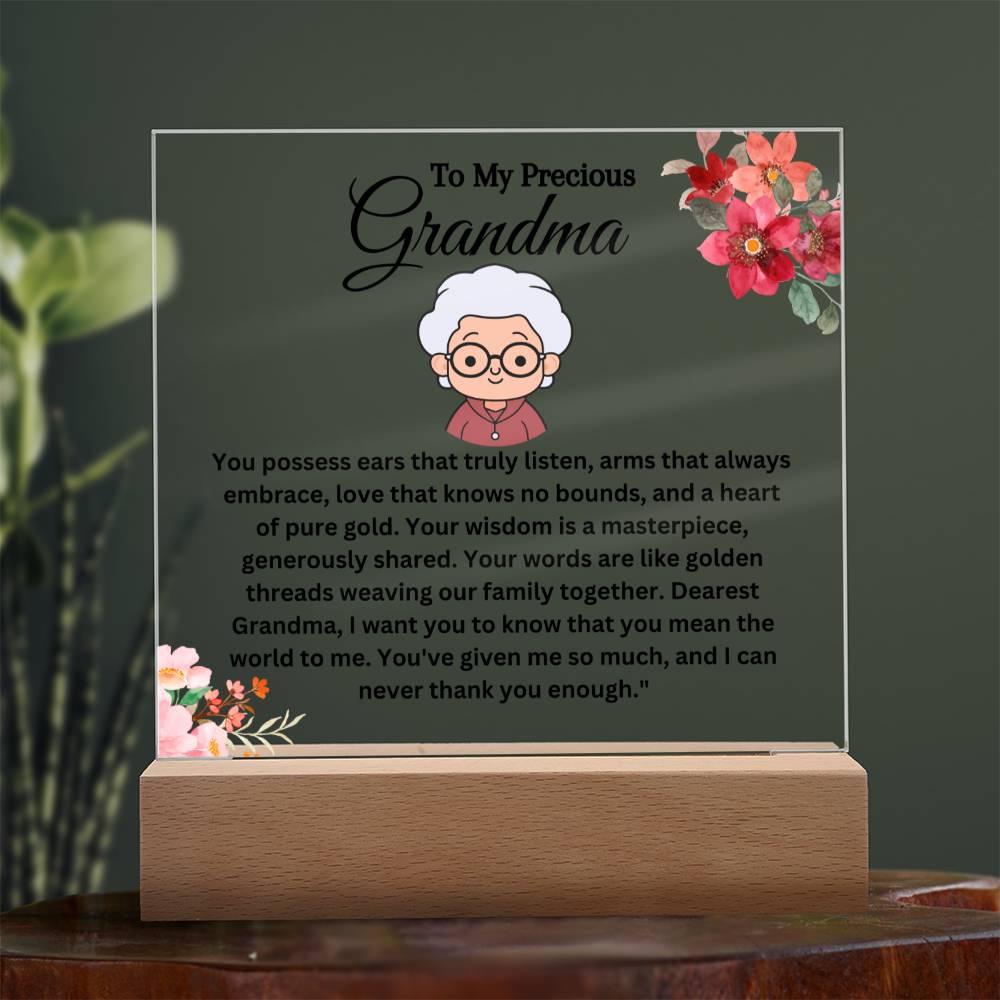 TO MY PRECIOUS GRANDMA | ACRYLIC PLAGUE | HEARTFELT MESSAGE