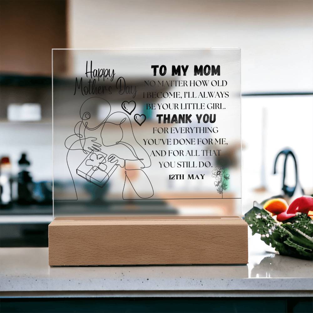 Happy Mother's Day | Square acrylic plague | Heartfelt Message