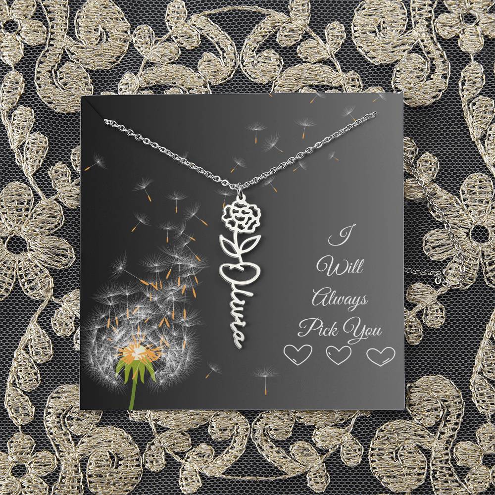 I Will Always Pick You | Flower Name Necklace | Flowers Month