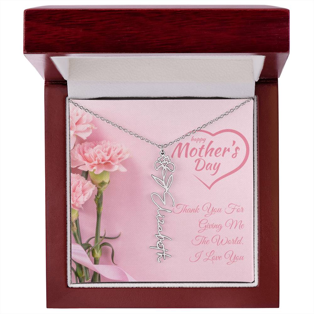 Happy Mother's Day | Customized Flower Name Necklace | Heartfelt Message