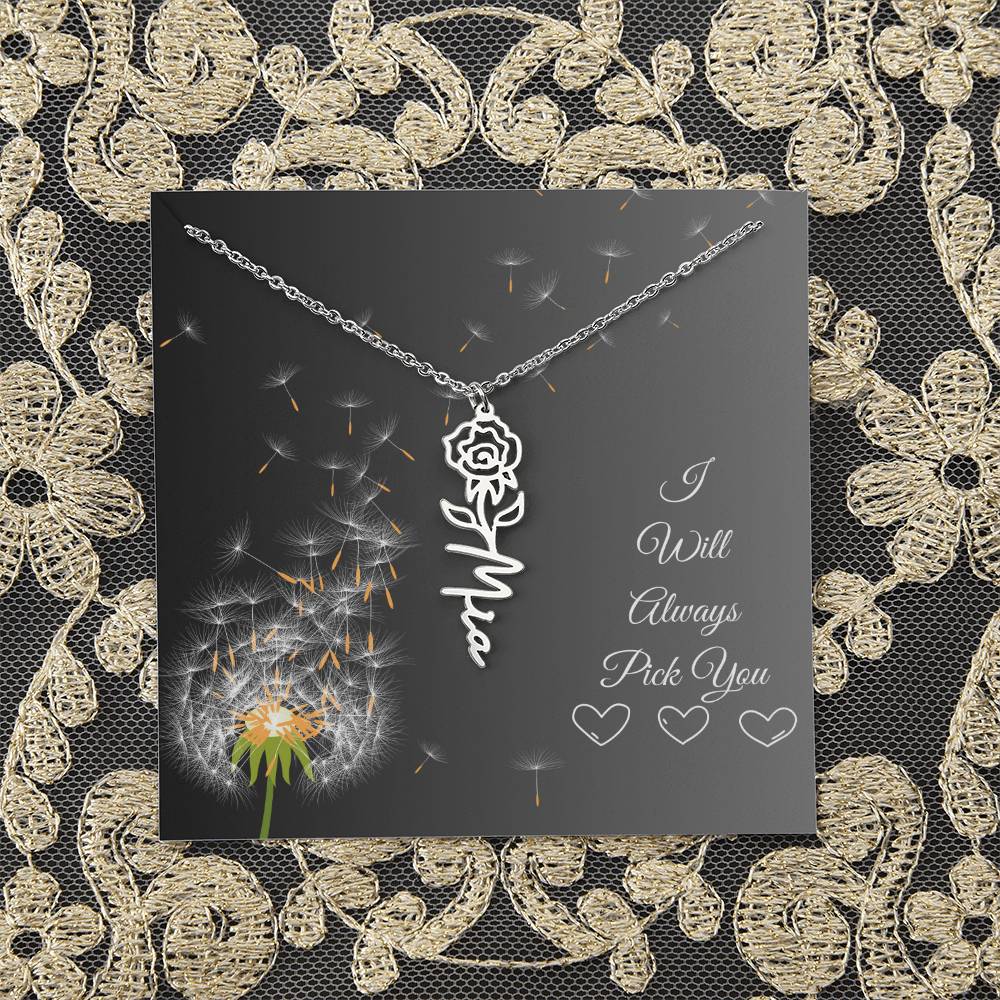 I Will Always Pick You | Flower Name Necklace | Flowers Month