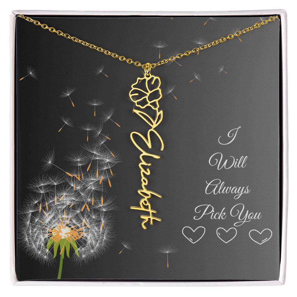 I Will Always Pick You | Flower Name Necklace | Flowers Month