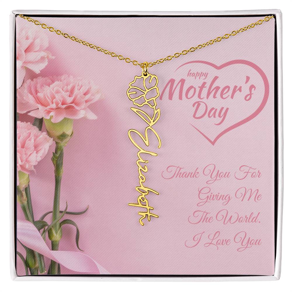 Happy Mother's Day | Customized Flower Name Necklace | Heartfelt Message