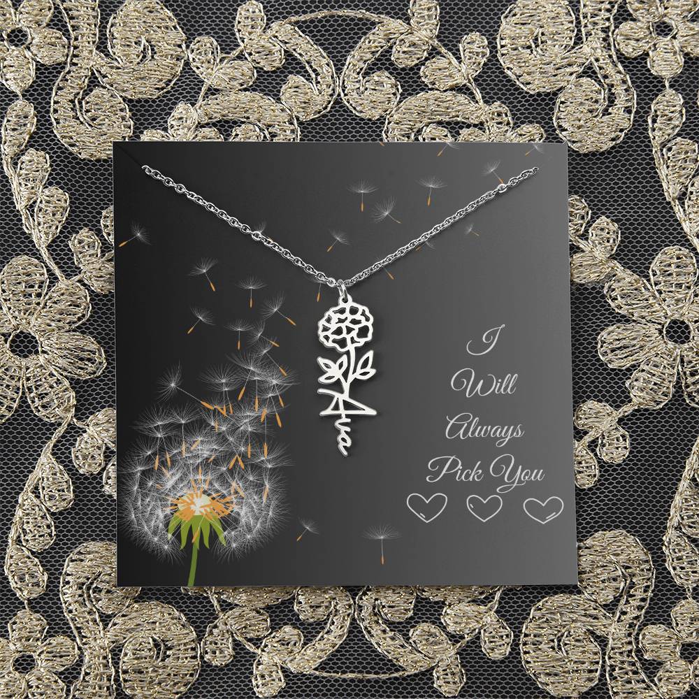 I Will Always Pick You | Flower Name Necklace | Flowers Month