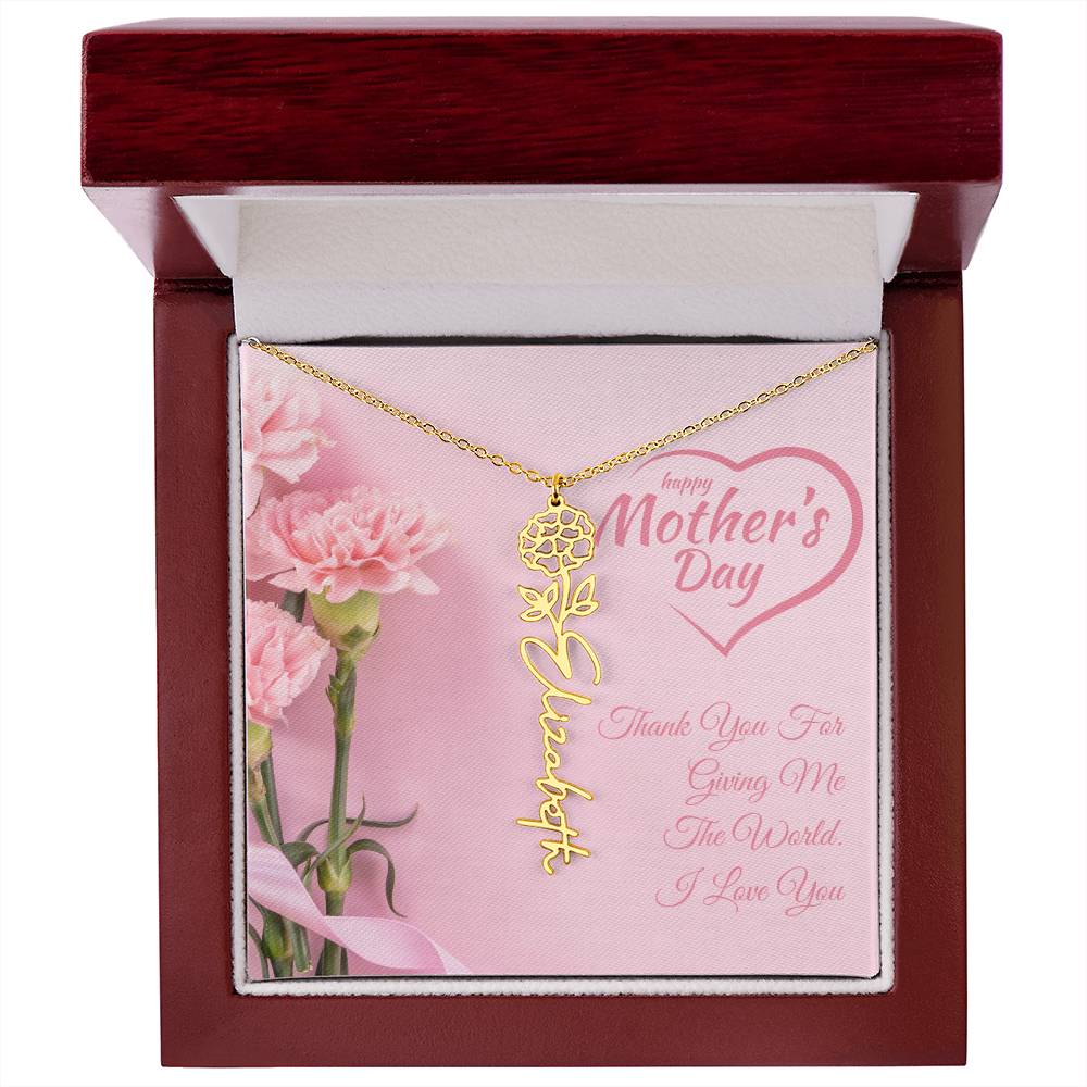 Happy Mother's Day | Customized Flower Name Necklace | Heartfelt Message