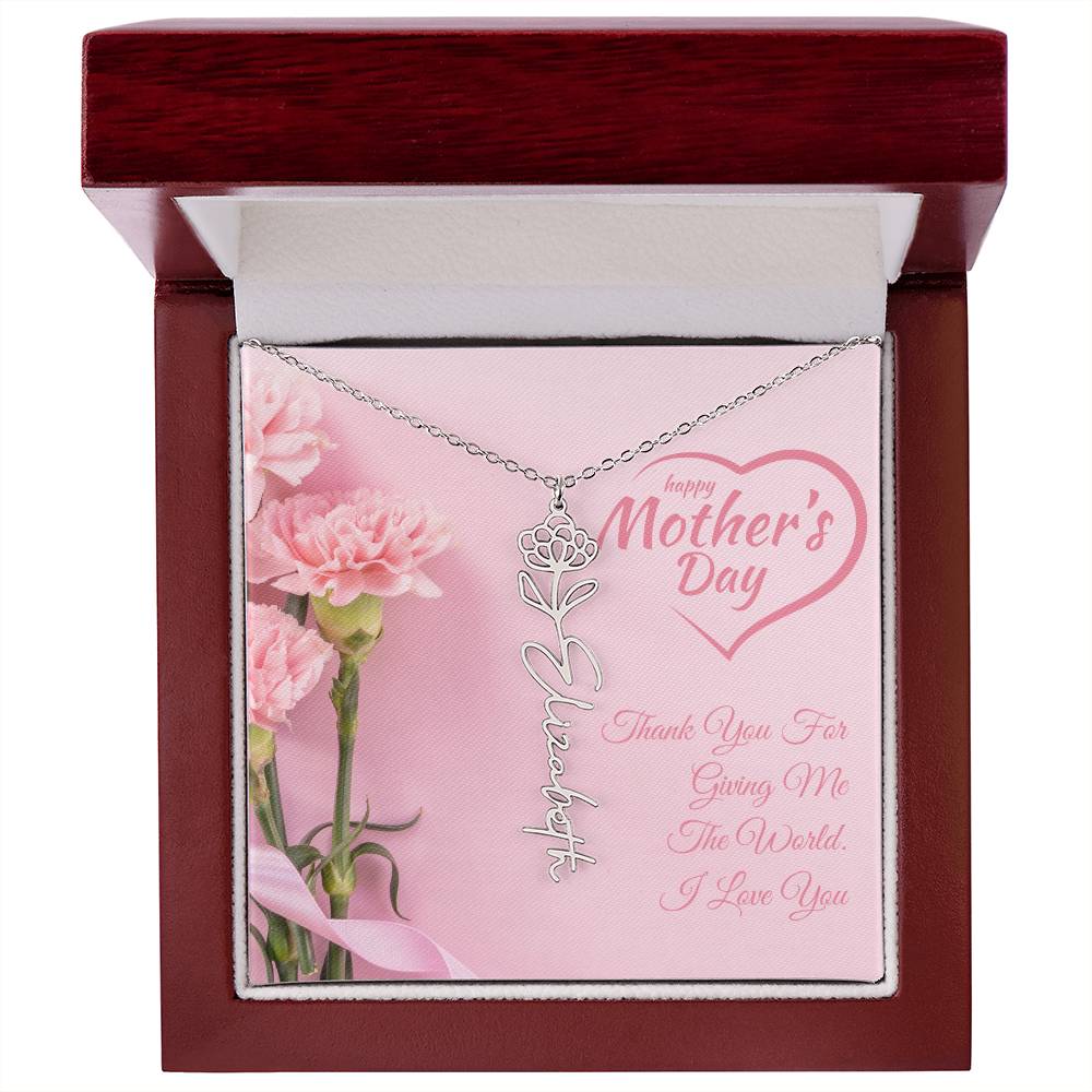 Happy Mother's Day | Customized Flower Name Necklace | Heartfelt Message