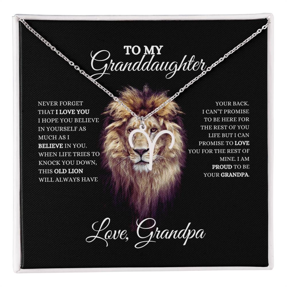 To My Granddaughter | Zodiac Necklace | Heartfelt Message From Grandpa