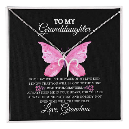 TO MY GRANDDAUGHTER | ZODIAC SIGN NECKLACE | HEARTFELT MESSAGE FROM GRANDMA