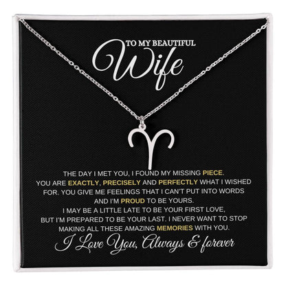 TO MY WIFE | ZODIAC SIGN NECKLACE | HEARTFELT MESSAGE