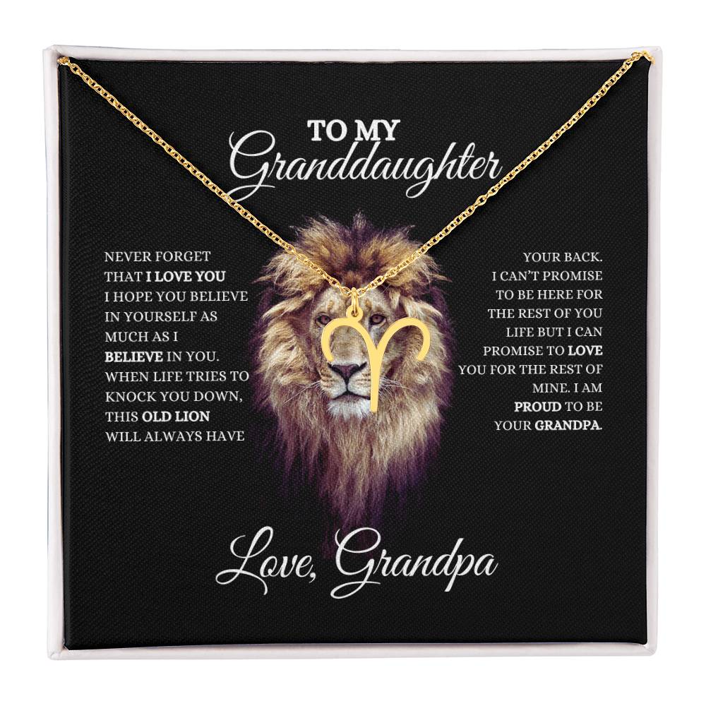 To My Granddaughter | Zodiac Necklace | Heartfelt Message From Grandpa