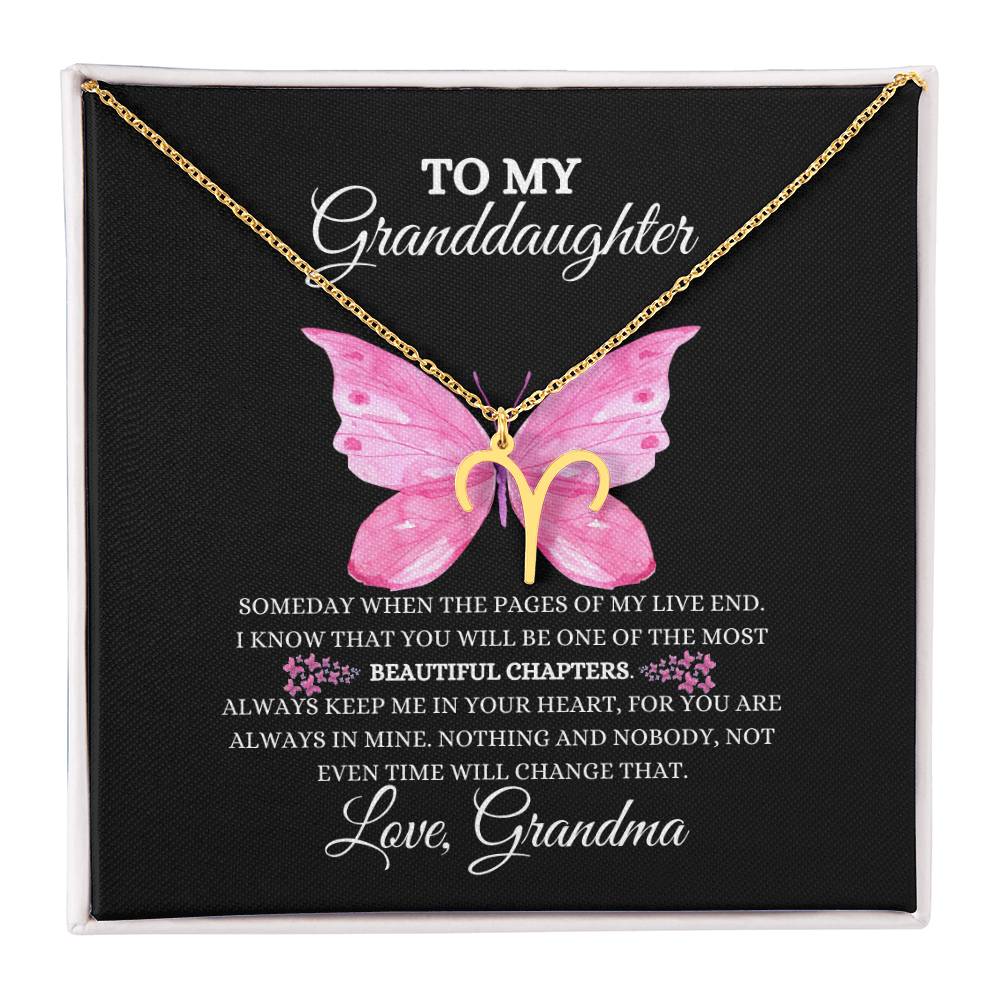 TO MY GRANDDAUGHTER | ZODIAC SIGN NECKLACE | HEARTFELT MESSAGE FROM GRANDMA