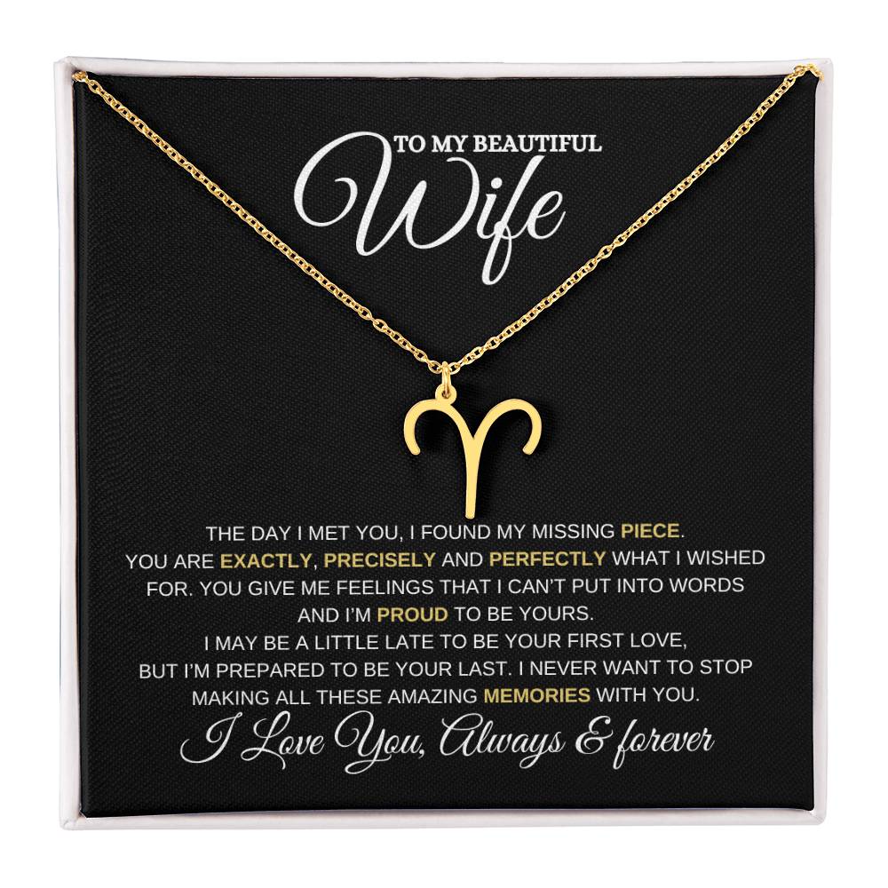 TO MY WIFE | ZODIAC SIGN NECKLACE | HEARTFELT MESSAGE