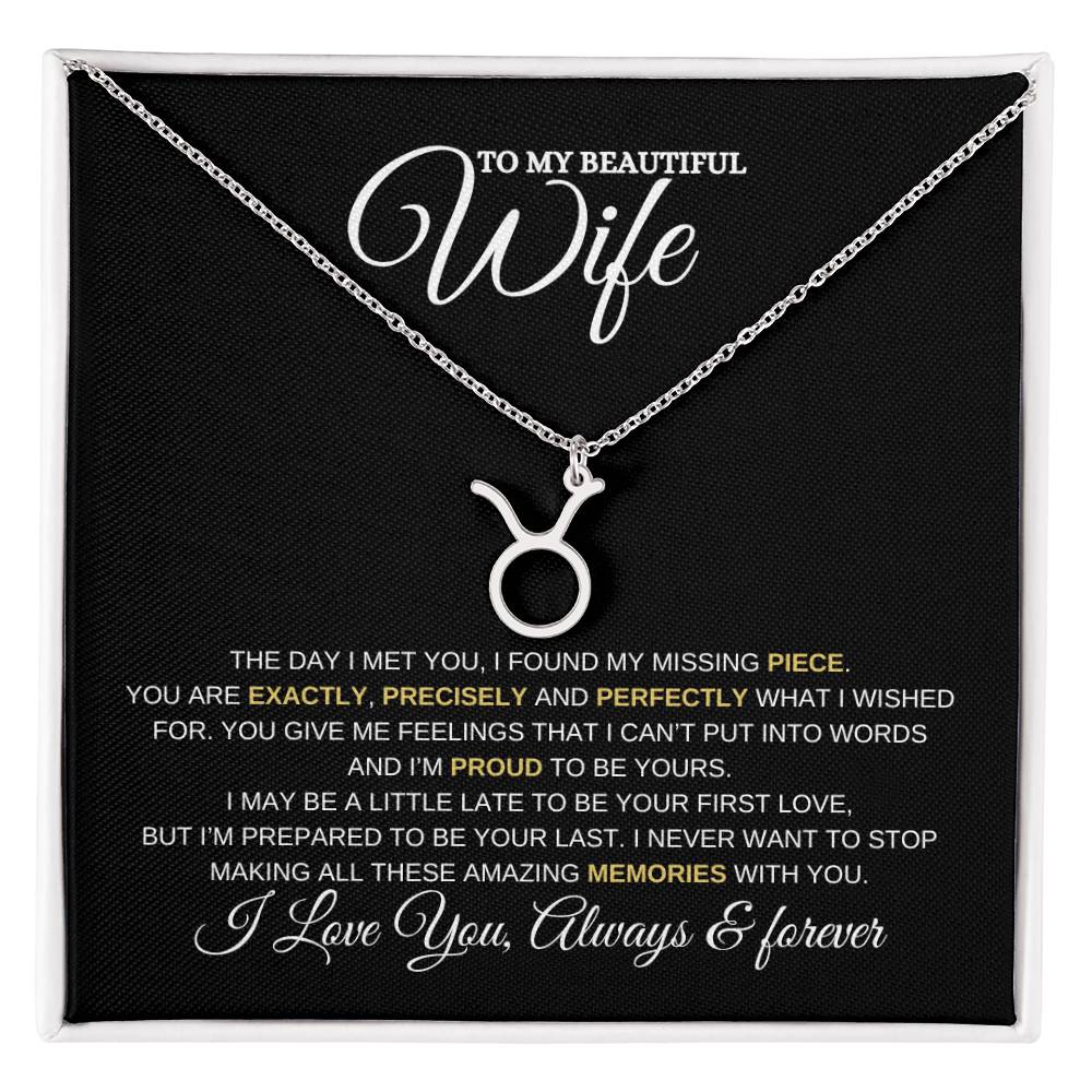 TO MY WIFE | ZODIAC SIGN NECKLACE | HEARTFELT MESSAGE